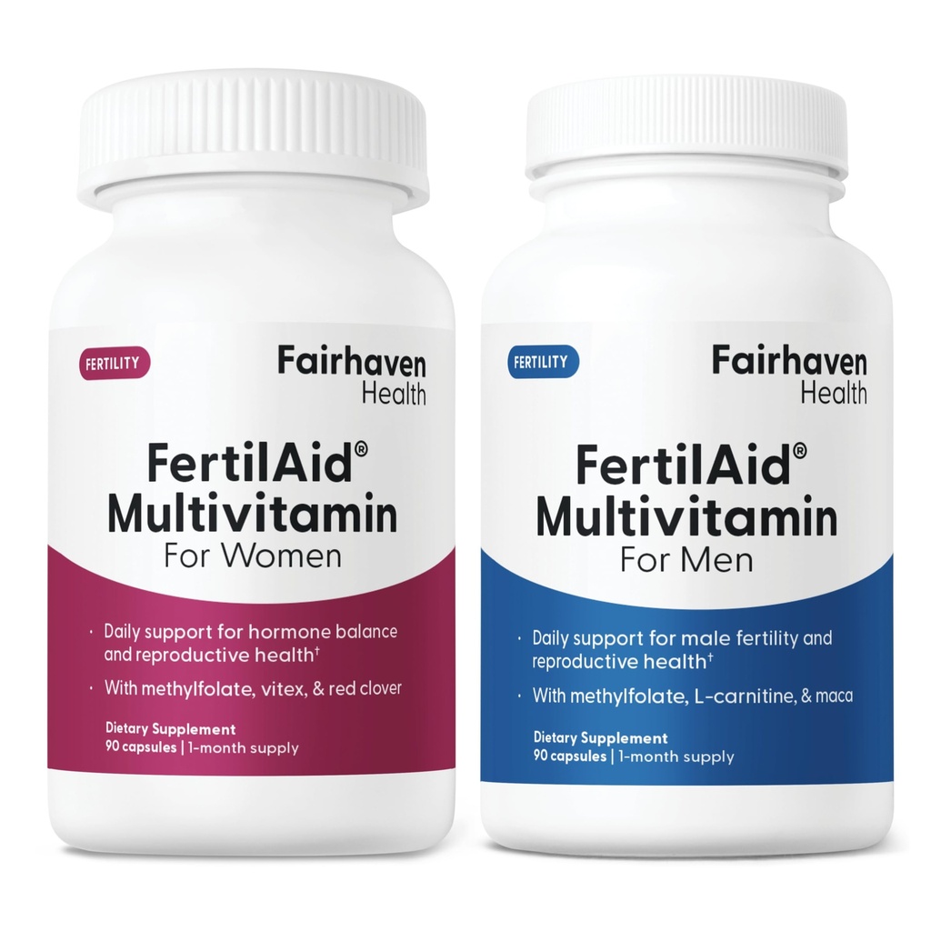 Fairhaven sundhed FertiAid for mænd og kvinder Combo fertilitet kosttilskud til mænd og kvinder