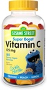 Webber Naturals Sesame Street Vitamin C Gummies for Kids 2 +, 125 mg C-vitamin per Gummy, 6 Måned Supply, Free of Gluten, Dairy, Peanut & Gelatine, Immunsupport, 180 Gummies