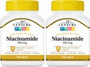21. Century Niacinamid 500 mg depottabletter, 110- greve (pakke med 2)