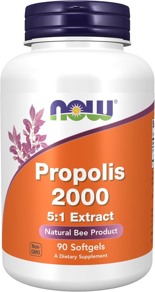 Now Supplements, Propolis 2.000 (Bee Propolis), 5: 1 Extract, Natural Bee Product, 90 Softgels