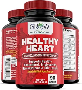Heart Support, Promoes Cardiovaskulær Sundhed, Triglycerid, Homocystein, og CRP Niveauer, Natural Artery Cleanse, Lavet med 22 Premium urter & vitaminer
