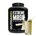 Nutrabio Ekstrem Mass Gainer Protein Powder, 53G Protein, Ren Vægt Gainer, Forøg muskelmasse, Fuld Spectrum Aminosyre - Vanilla, 6 Pund