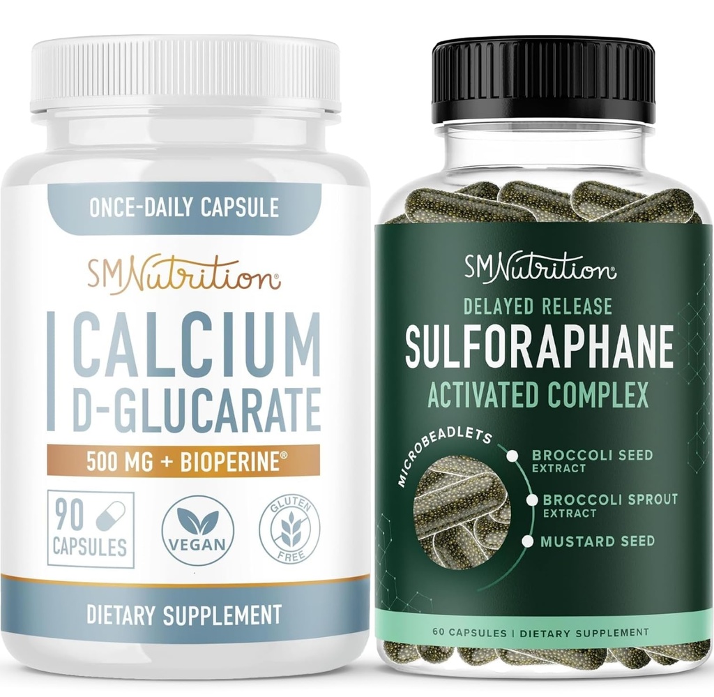 Sulforaphane Complex med Calcium D- glucarate Medic124; Hormone Balancing Bundle med Advanced Micromediclet Hormone Balance Supplement (60 Servere) og Vegan Gluten Free Non- GMO CDG Supplement (90 Servere)