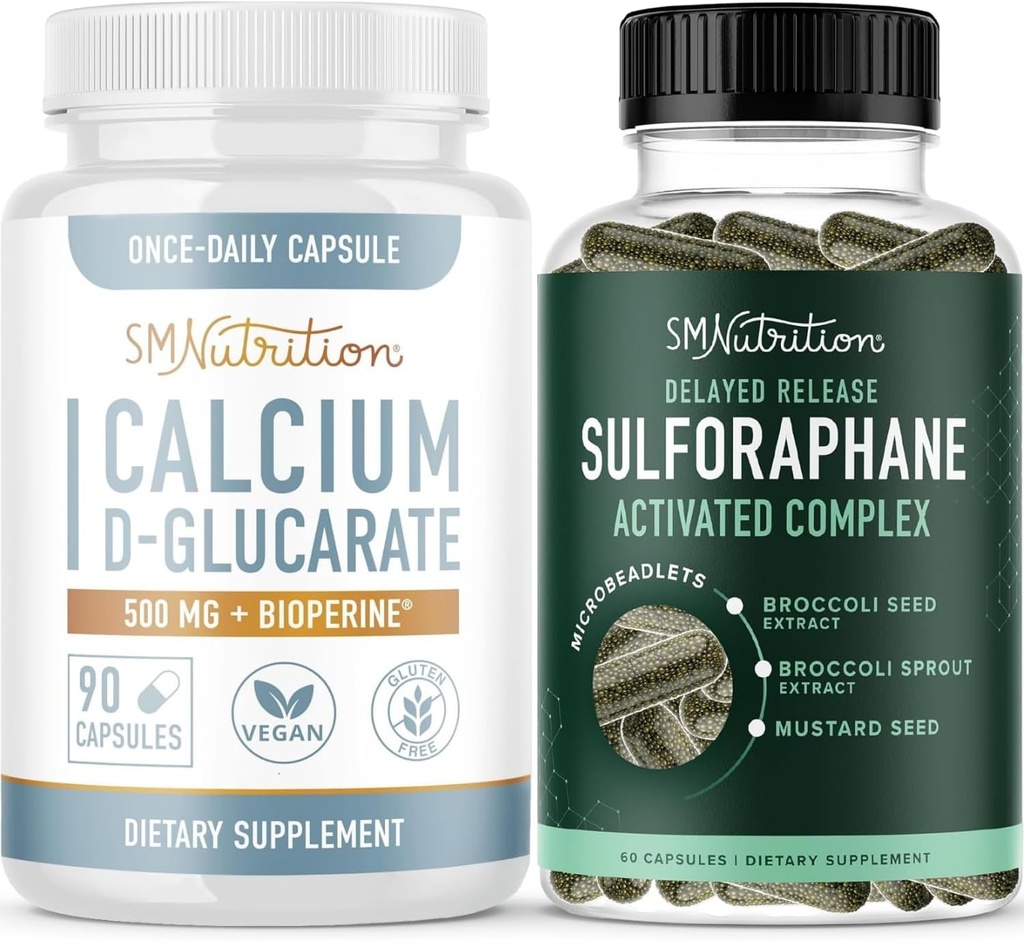 Sulforaphane Complex med Calcium D- glucarate Medic124; Hormone Balancing Bundle med Advanced Micromediclet Hormone Balance Supplement (60 Servere) og Vegan Gluten Free Non- GMO CDG Supplement (90 Servere)