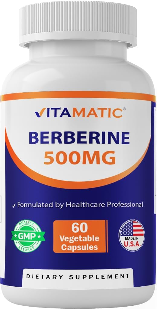 Vitamatisk berberine Supplement 500mg - 60 Vegetabilske kapsler - Lavet i USA - Gluten Free - Ikke-GMO (1 flaske)