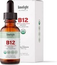USDA Organic Vitamin B12 Liquid Drops - 5000 mcg methylcobalamin - Sublingual, Fast- Absorbing Vegan Supplement - Energi, Metabolisme, Brain, Heart & immunforsvar - Alkohol- Gratis, 60 Servering, USA Made