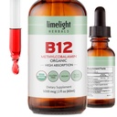 USDA Organic Vitamin B12 Liquid Drops - 5000 mcg methylcobalamin - Sublingual, Fast- Absorbing Vegan Supplement - Energi, Metabolisme, Brain, Heart & immunforsvar - Alkohol- Gratis, 60 Servering, USA Made