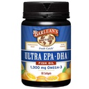 Barlean 's Omega 3 Fish Oil Supplements, Supplement Softgels for Mænd og Kvinder, 1300 mg Ultra EPA og DHA Fedtsyrer, Orange Flavored, 60 Greve