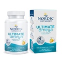 Nordic Naturals Ultimate Omega, Lemon Flavor - 60 Soft Gels - 1280 mg Omega-3 - Højpotens Fish Oil tillæg med EPA & DHA - fremmer hjerne & hjerte sundhed - non-GMO - 30 Serveringer