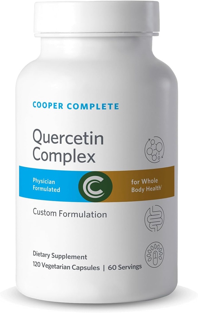Cooper Complete Quercetin Complex med stikkende nælder, bromelain og C-vitamin 120 kapsler. Pakning med 1