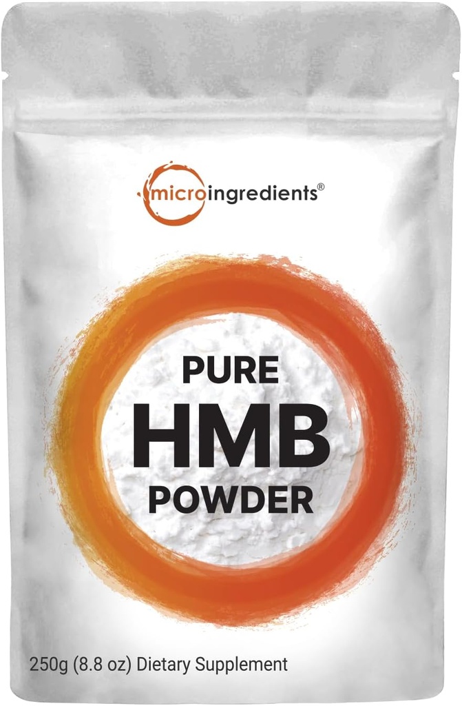 Micro Ingredients Pure HMB Powder, 250 Bedste, Powerfully Understøtter Muscle Stamina, Endurance og Styrke, Ingen GMO 'er og Vegansk Friendly