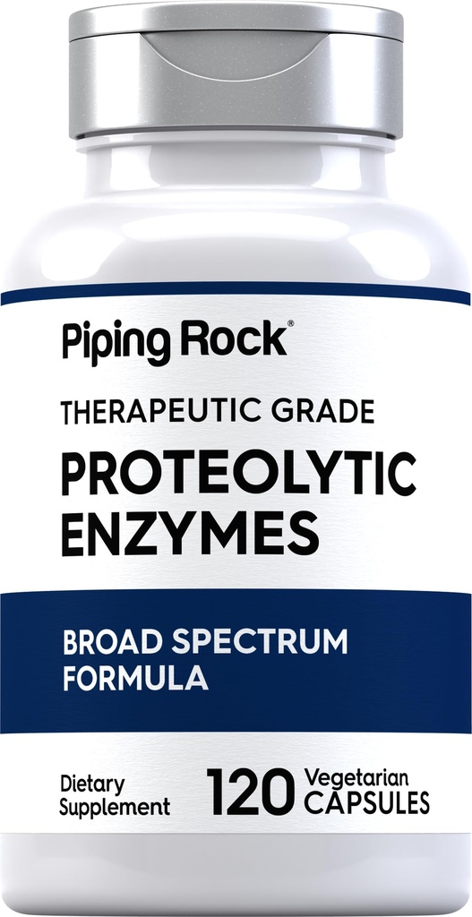 Piping Rock Proteolytic Enzymes Supplement: 124; 120 Kapsler; 124; Broad Spectrum Complex: 124; Vegetar, Non- GMO, Gluten Free