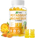 Kalium Magnesium Gummier, New Formel Calm Magnesium Glycinat Gummier, Chewable Gummy Kosttilskud til ben kramper & Muskel, Ananas Arv 90 Tæl