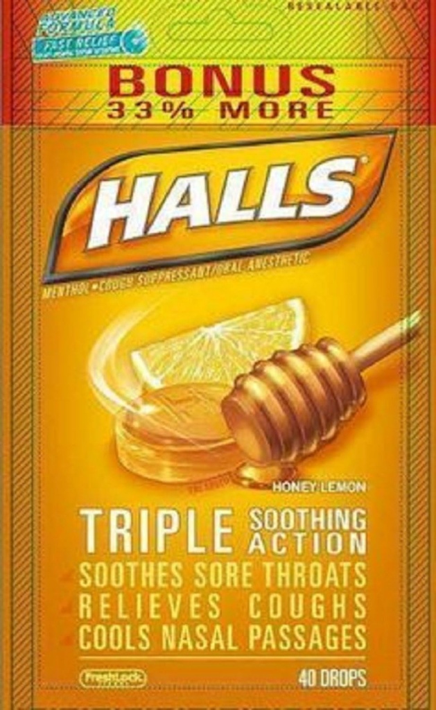 Hals Menthol - Hoste suppressant / oral antestisk, Honey- Lemon, dråber, 40 ct. Pakning med 2 stk.