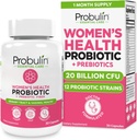 Probulin Kvinder Probiotiske - Vaginal, UT, Gut & immunforsvar med Lactobacillus Reuteri - 20 Millioner CFU, 12 Probiotiske Strops & Prebiotika - 30 Vegan, Gluten Free Capsules for Whole- Body Wellness
