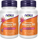 NU Kosttilskud, D3- 1. 000 IE Vitamin, naturlig frugtsmag, strukturel støtte *, 180 tyggetabletter (pakke med 2)