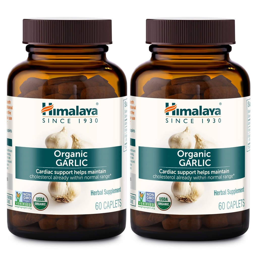 Himalaya Økologisk hvidløg, Til Lipid Metabolisme og immunforsvar, 1.400 mg, 60 kapsler, 1 måned Supply, 2 pakke