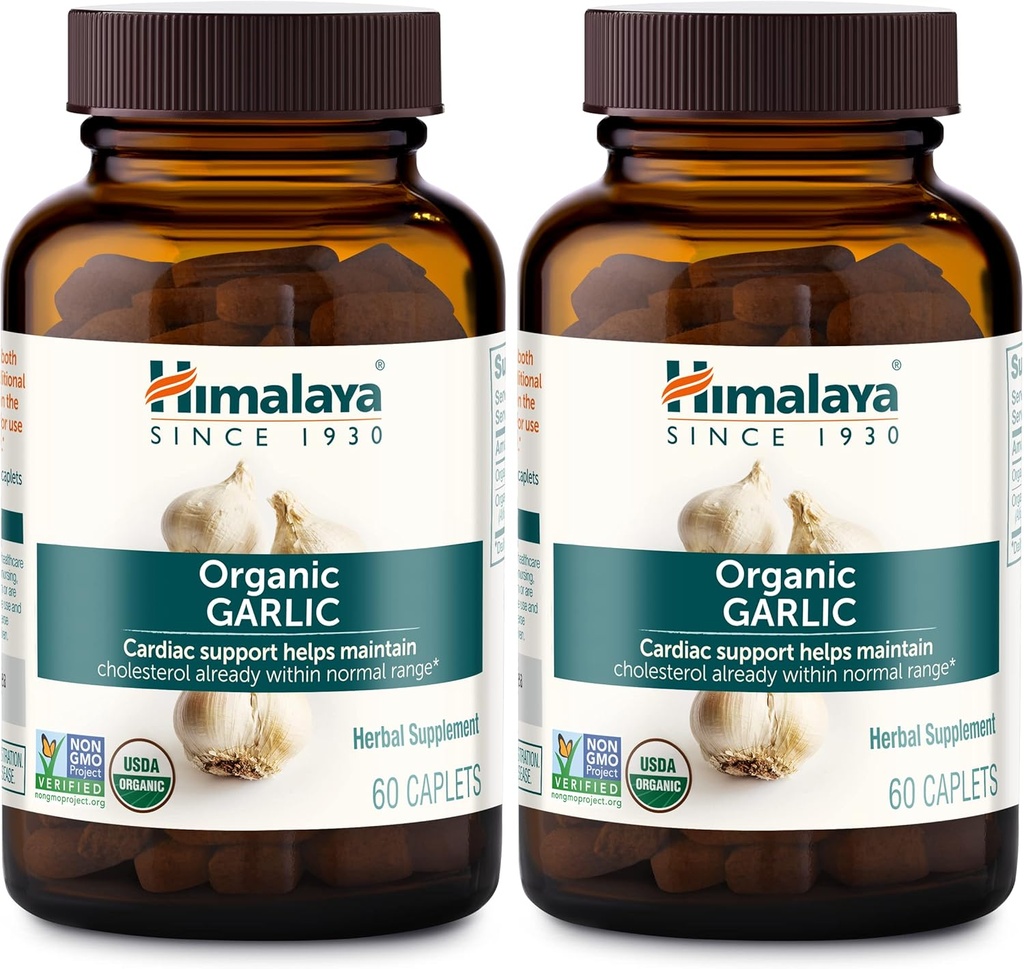 Himalaya Økologisk hvidløg, Til Lipid Metabolisme og immunforsvar, 1.400 mg, 60 kapsler, 1 måned Supply, 2 pakke