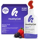 Healthycell Bioactive Daily Liquid Multivitamin til mænd og kvinder - 20 + essentielle vitaminer, mineraler & antioxidanter til hjerne, hjerte, immunitet, energi, hud og hår støtte - 30 Gel pakker