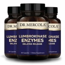 Dr. Mercola Lumbrokinase Enzymes - Formel for forsinket frigivelse - Kosttilskud til cardiovaskulær & energistøtte - Non- GMO, Gluten- Free & Soy- Free - 30 kapsler (30 Servere), 3 pakker