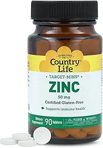 Country Life Target- Mins Zink 50 mg 90 tabletter - Zink kosttilskud til immunsundhed - Zink 50mg - Zink support