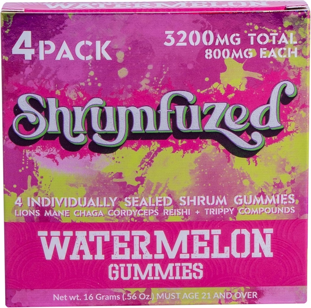 Proprietary Nootrop Gummy 3200mg - Lions Mane, Reishi, Chaga, og Cordycep Nootrope Tripee Mushroom Blend (4, Watermelon)