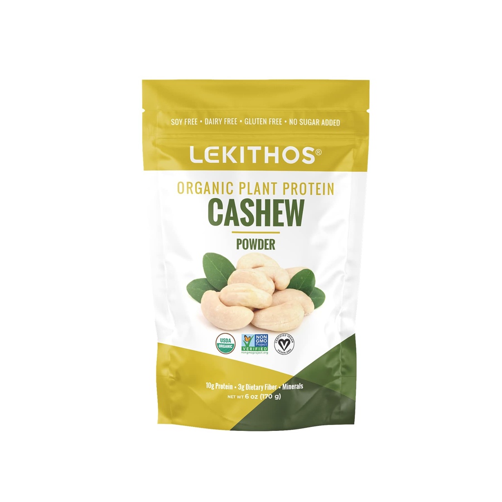 Organic Cashew Protein Cashew Powder - 6 oz - 10g Protein - Certificeret USDA Organic, Non- GMO Project Verified, No Added Sugars - Certified Vegan, Gluten Free