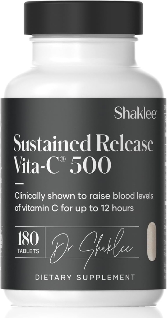 Shaklee - Sustained Release Vita- C ® 500mg - Højpotens Cellular og immunforsvar Formel med Proprietary Sustained- Release System - omfatter Rose Hips og Bioflavonoid Blend - 180 tabletter