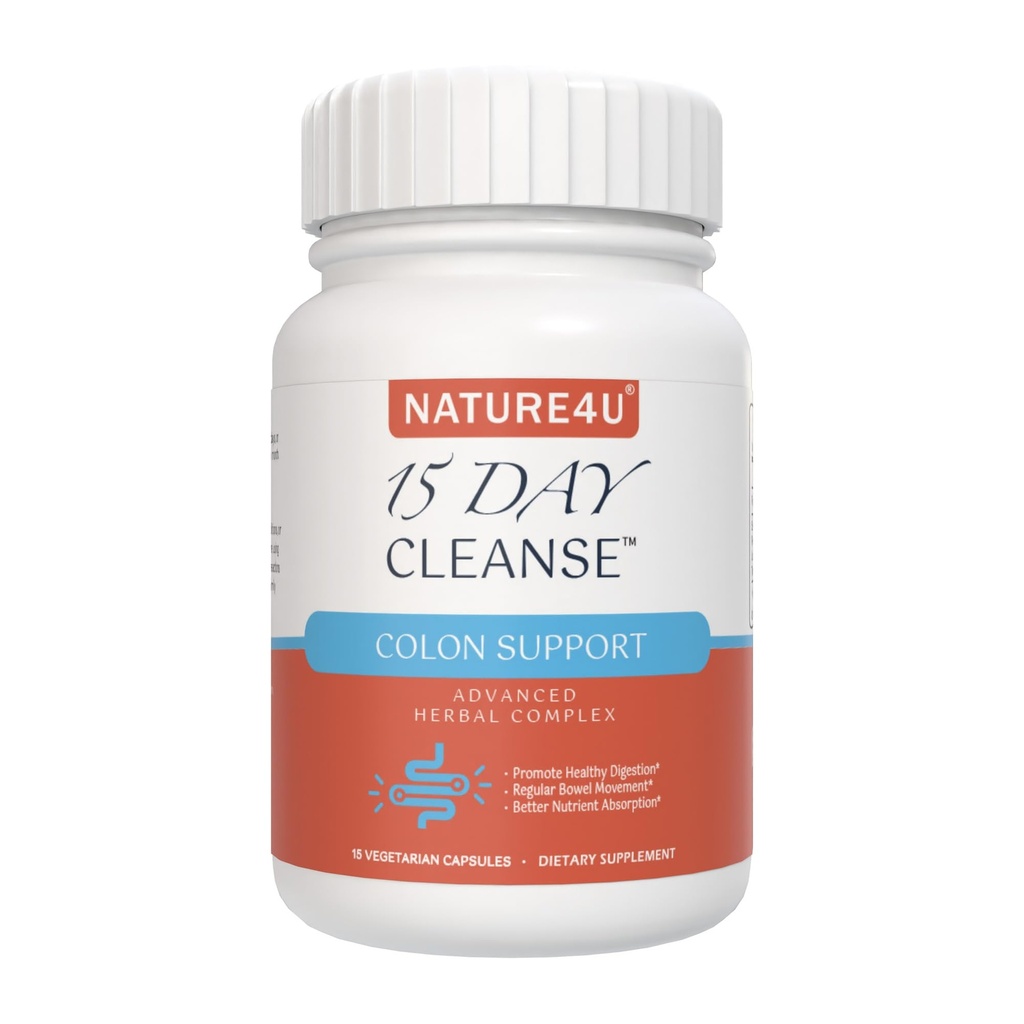 15 dages rengøring Gut Support, Advanced Gentle Daily Colon Gut Rense Detox for kvinder og mænd med Senna, Cascara Sagrada, Psyllium Husk og Probiotic, 15 kapsler