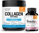 Sandhu 's Grass- Fed Collagen Peptider Powder & Beauty 5 Capsules Note 124; Hudtillæg Note 124; fremmer hud, hår, negle sundhed