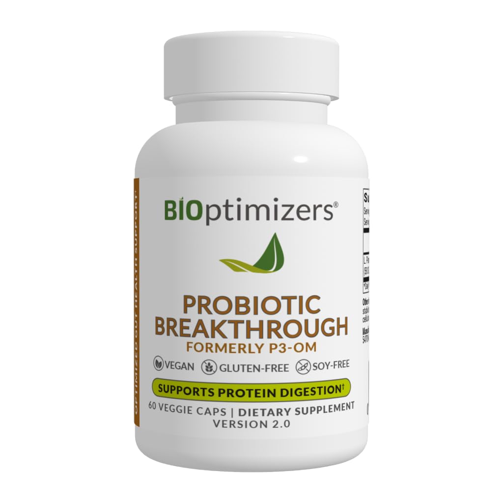 Bioteknologier Probiotisk Breakthrough - Lactobacillus Plantarum OM Probiotika & Prebiotika Health Supplement for Gut, fordøjelse & immunforsvar Probiotika til kvinder Mænd Elderly- 60 Veganske kapsler
