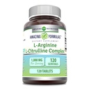 Amazing Formulas L- Arginin / L- Citrullin Complex 1000mg 120 tabletter Supplement 124; Non- GMO