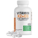 Bronson vitamin K2 D3 (MK7) Supplement Non- GMO formel D3 5000IE (125 mcg) & 90 mcg K2 MK- 7, Let at synke D & K kompleks, 60 kapsler