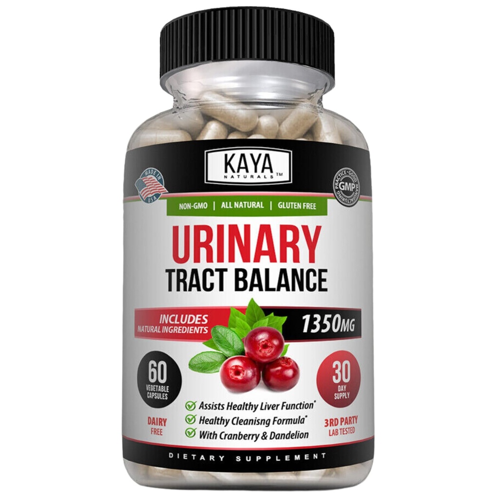 Kaya Naturals - D- Mannose - Urinary Tract UT Cleanse & Bstige Sundhed - Lavet med Cranberry, Hibiscus & Mælkebøtte Root - D Mannose Kapsler Cranberry Supplement - 60 Veggie Kapsler