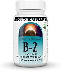 Source Naturals Vitamin B-2 Riboflavin 100 mg Supports Energy Production - 100 Tablets