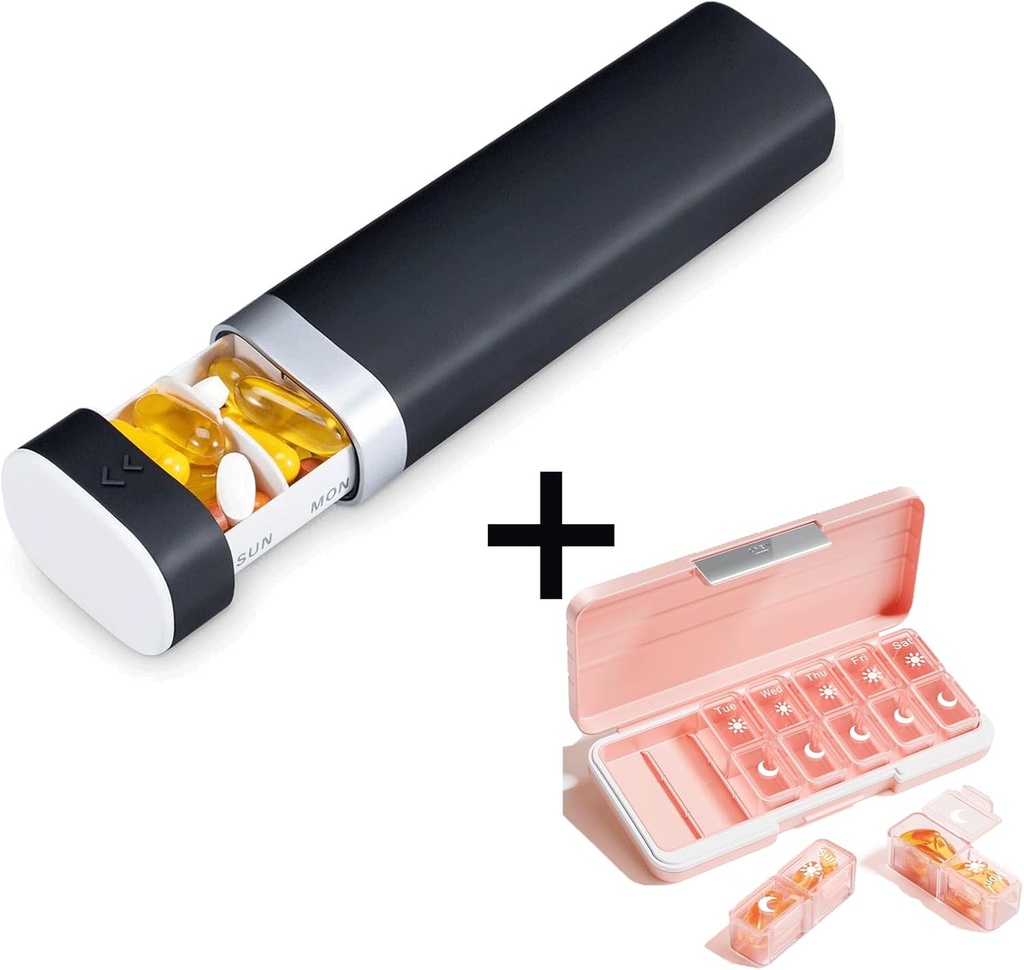 AM PM Pill Organizer 2 gange om dagen, 7 dag Pill Box Ugentlig Pill Organizer Rejser med Separat Container, Transportable Daily Medicine Planner Dispenser sag for Vitamin, Fiskeolier, Kosttilskud