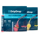 DripDrop Hydration - Electrolyte Powder Packets - Watermelon & Lemon Bundle - 64 Greve