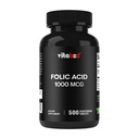 Folinsyre 1 mg (1000 mcg) (vitamin B9) - 500 vegetariske tabletter - et essentielt prenatalt og postnatalt vitamin