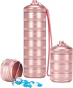 XHT Pink Weekly Metal Pill Organizer 7 Dag 2 gange om dagen - Æstetisk vandtæt AM PM Travel Pill Box, Heavy Duty Pill Holder og Medicin Pill Organizer til vitaminer, fiskeolie & kosttilskud