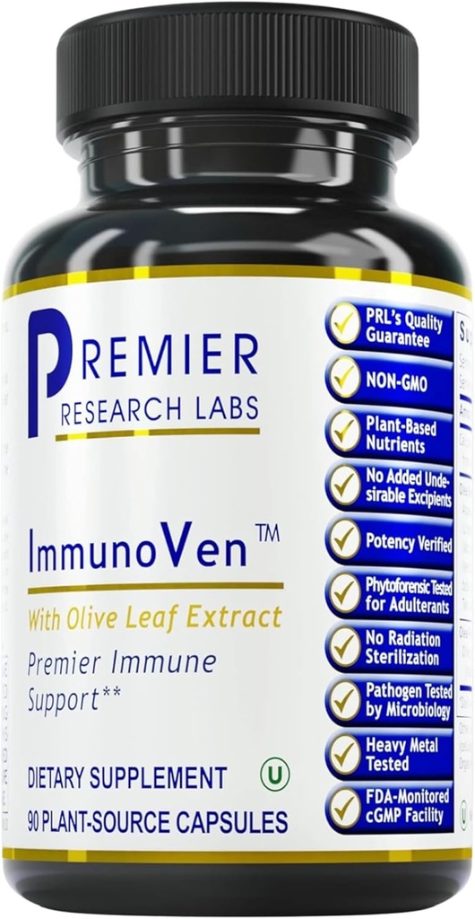 Premier Research Labs ImmunoVen - Immune Health Capsules, Olive Leaf Extract Capsules, Immune Support & Heart Health, Wellness Pills for Men & Women - 90 Vegetarian Capsules