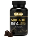 Pure Shilajit Gummies for Mænd & Kvinder, Shilajit med Black Seed Oil, Høj potens Pure Himalayan harpiks for energi, immunforsvar, og kognitiv funktion, Lab Testede Chewables