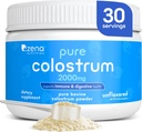 Zena Nutrition Bovine Colostrum Powder Supplement, 2000mg Pure Colostrum, understøtter immunforsvar og fordøjelsessygdomme, fremmer Gut Health, Keto, Gluten Free, Fat Free, Grass Fed, Unflavored, 30 Serveringer