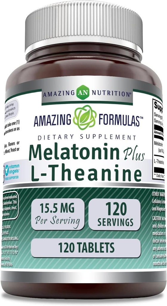 Amazing Formulas Melatonin Plus L- Theanine 15, 5 Mg