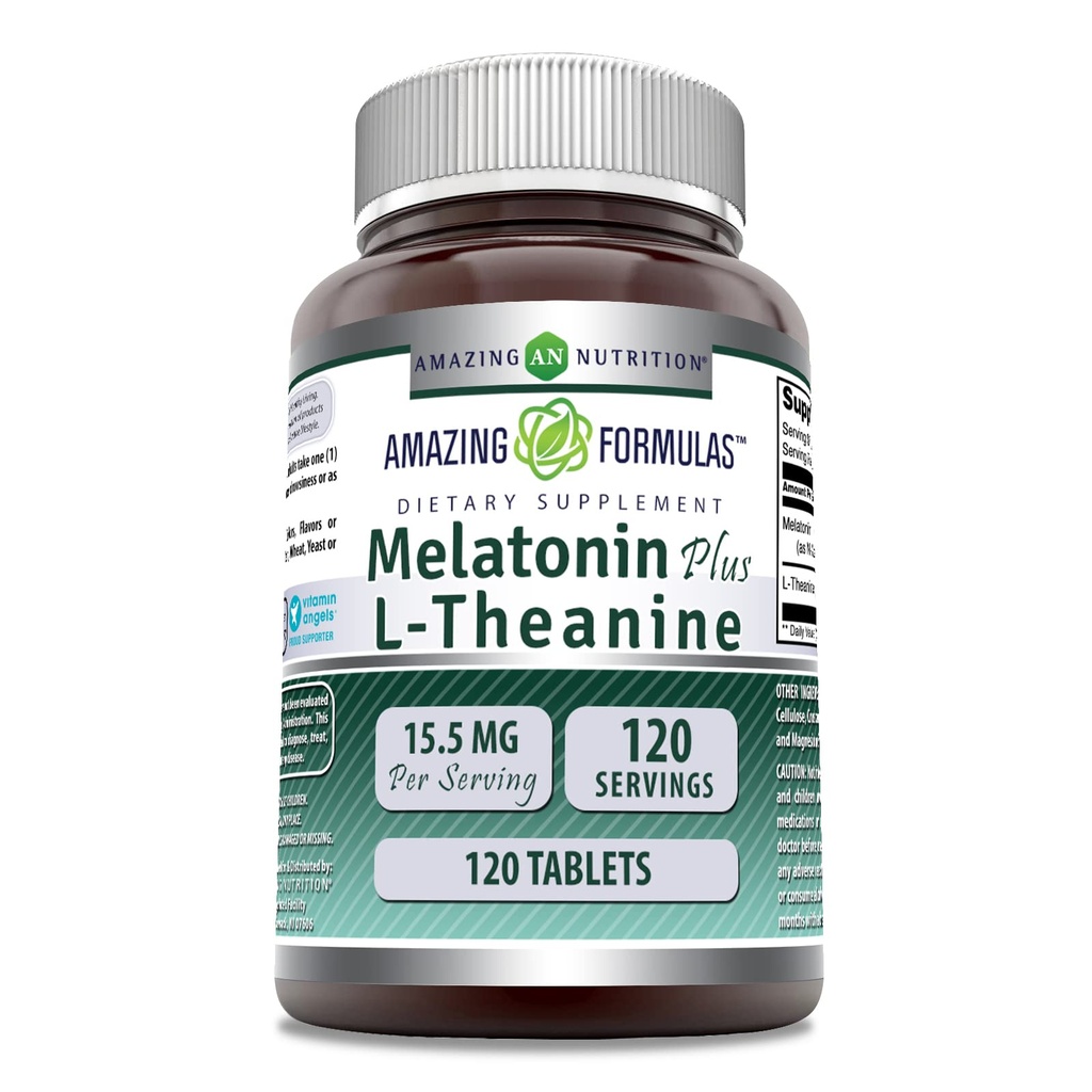 Amazing Formulas Melatonin Plus L- Theanine 15, 5 Mg