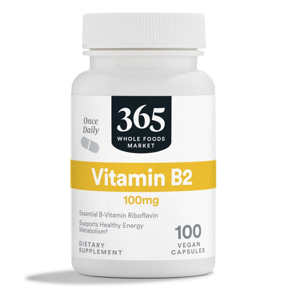 365 Af hele fødevarer marked, vitamin B2, 100Mg, 100 vegetabilske kapsler
