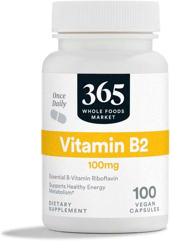 365 Af hele fødevarer marked, vitamin B2, 100Mg, 100 vegetabilske kapsler