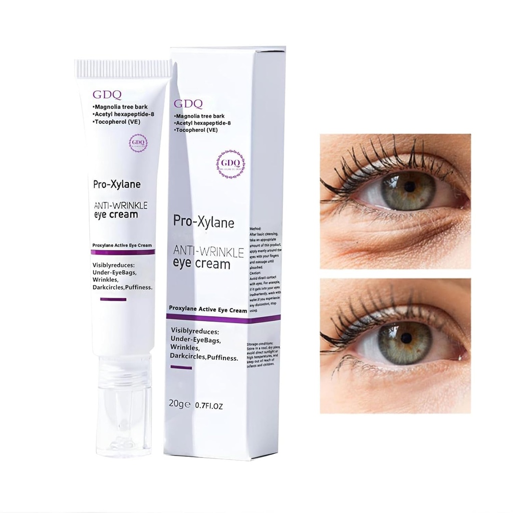 GDQ Anti- Wrinkle Eye Cream, Korea Aktiv Anti- Wrinkle Eye Cream, Anti- Aging, Anti- Oxidation, Fade Fine Lines, Reducerer Under- Eye Tasker, Mørke Circles & Puffiness for Youthly, 20 g / 0,7 oz