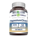 Amazing Formulas Magnesium Citrate • 124; 200 Mg tabletter • 124; Mineral Supplement • 124; Non- GMO • 124; Gluten Free • 124; Fremstillet i USA (1 pakke, 120 Tæl)