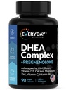 DHEA Mikroniseret 200mg Kompleks med Gravienolone 100mg supplement til mænd og kvinder med Ashwagandha, DIM, Magnesium, Boron, Calcium, zink, vitamin D3, C og B6 Hormone Support - Lavet i USA 90 Kapsler