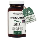 PRISTINE 'S Resveratrol 500MG 75 Day Supply Anti Aging Antioxidant & Heart Health Supplement Kapsler - Brain & Lung Health Fordele
